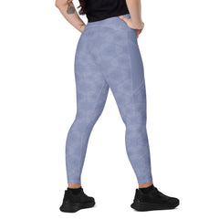 Geometric Elegance Crossover Leggings with Pockets