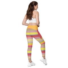 Fitness routine in Psychedelic Prism Leggings with pocket utility.