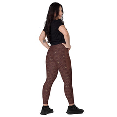 Paisley patterned crossover leggings with pockets for on-the-go.