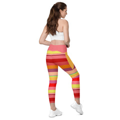 Galactic Rainbow Crossover Leggings with Pockets