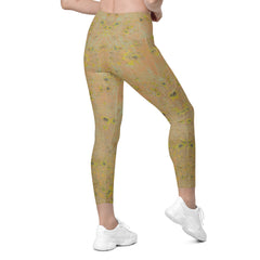 Marble Majesty Leggings with Crossover Feature for Superior Fit