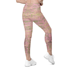 Satin Silk Crossover Leggings with Pockets