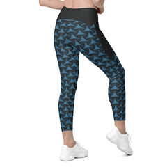 Creating a striking workout look with the Galactic Glow Tristar Crossover Leggings.