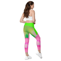 Serenity Wave Wavy Gradient Crossover Leggings with Pockets