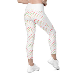 Woman wearing Pastel Dreams crossover leggings