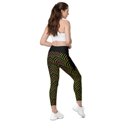 Marble Luxe Crossover Leggings with Pockets