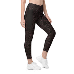 Digital Graffiti Crossover Leggings with Pockets