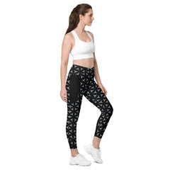 Tropical Breeze Crossover Leggings with Pockets