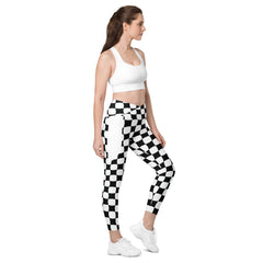 Digital Circuit Crossover Leggings with Pockets