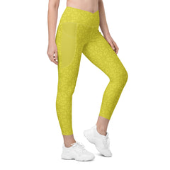 Arctic Aurora Crossover Leggings with Pockets