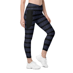 Nebula Odyssey All-Over Print Crossover Leggings With Pockets