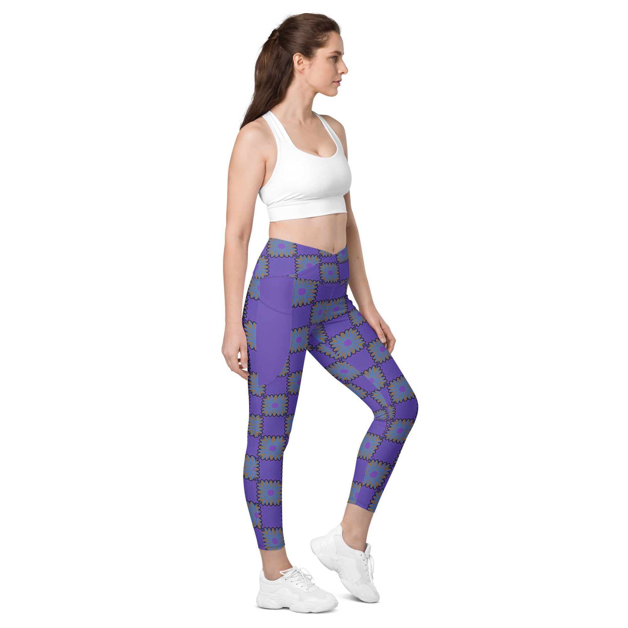 Abstract Horizon Crossover Leggings With Pockets