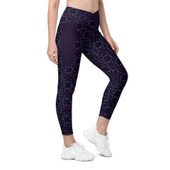 Ethereal Blossom Crossover Leggings with Pockets