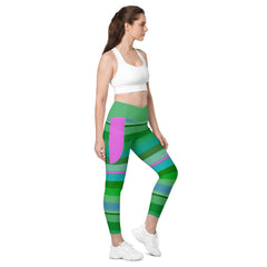 Kaleidoscope Vision Crossover Leggings with Pockets