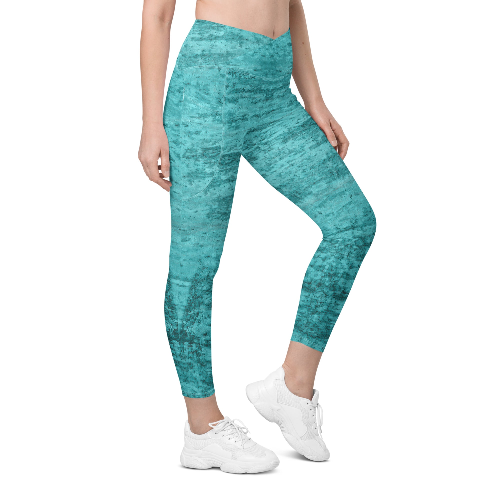 Jacquard Jive Leggings with Crossover Waistband and Side Pockets