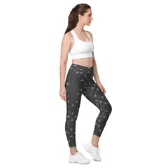 Stylish and functional tie-dye leggings with crossover feature