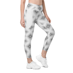 Front view of Houndstooth Harmony Crossover Leggings