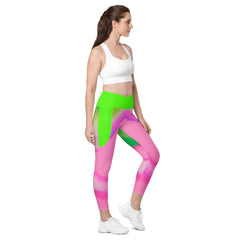 Serenity Wave Wavy Gradient Crossover Leggings with Pockets