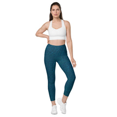 Trekking through nature in Forest Canopy leggings, blending the allure of leaves with practical pockets.