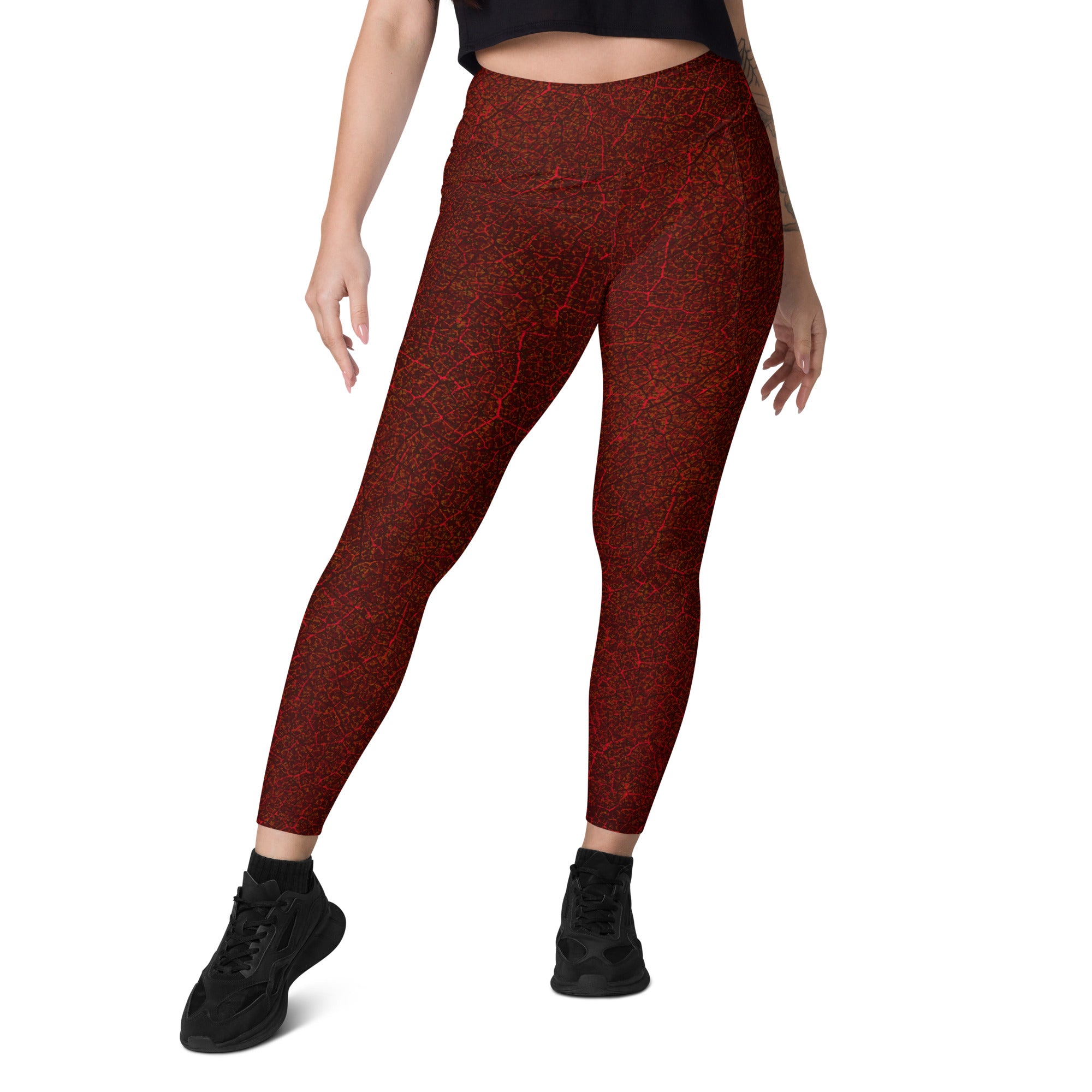 Lush style meets functionality in Verdant Vines leggings, perfect for outdoor adventures and stylish fitness routines.