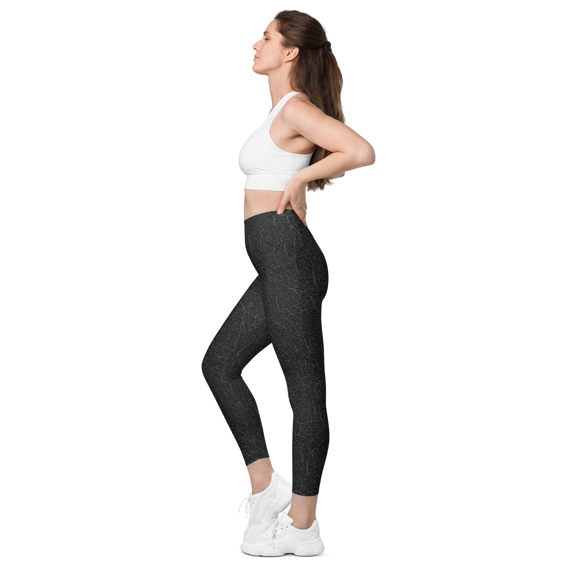 Active wear with a green thumb: Botanical Bliss leggings, merging leaf design with functionality.