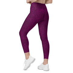 Dew-kissed meadow-inspired leggings with pockets, perfect for nature lovers seeking style and functionality.