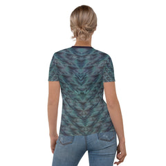 Sophisticated and spooky Spiderweb Elegance tee for women, adding a touch of elegance to Halloween.