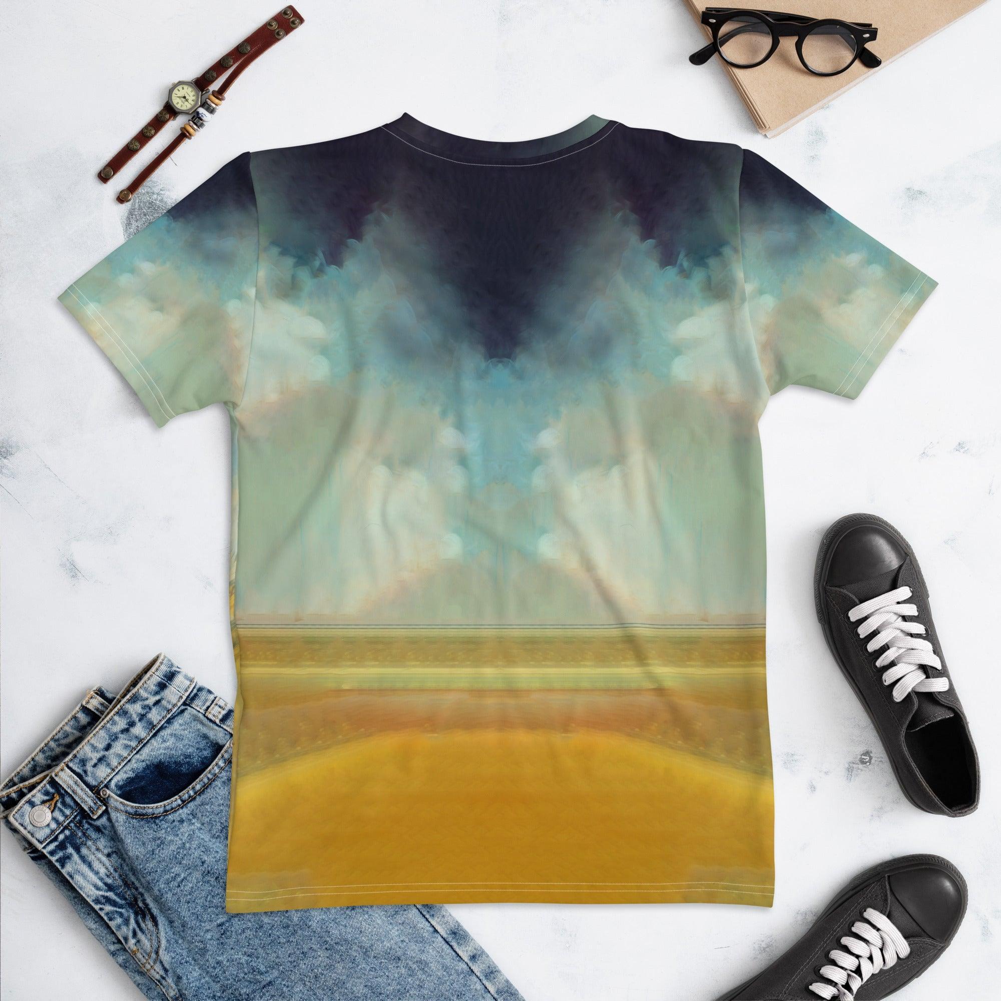 Elegant and mysterious Moonlit Mystery crew neck t-shirt for women, perfect for lunar lovers.