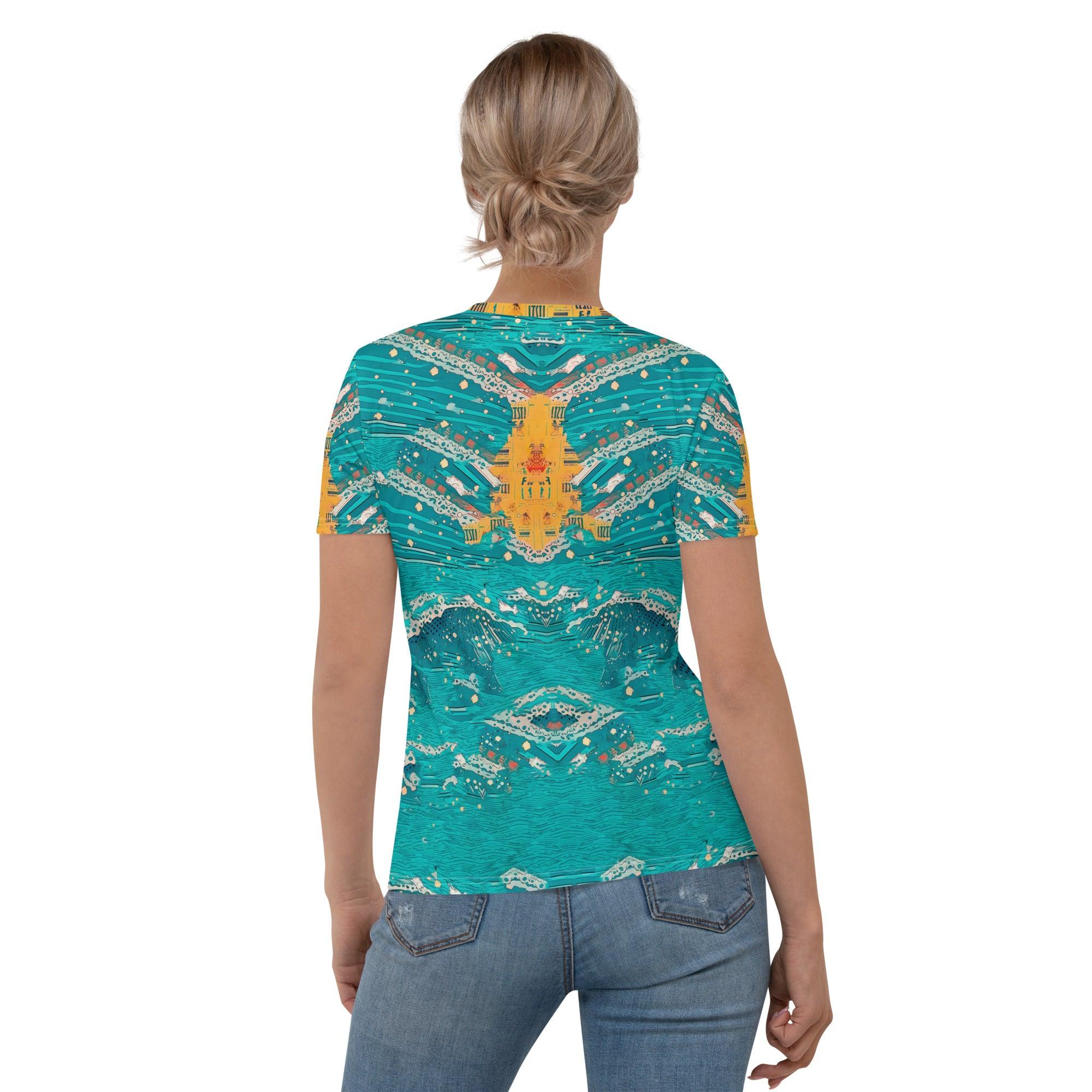 Surfing Sunsets All-Over Print Women's Crew Neck T-Shirt Surf Into Twilight - Beyond T-shirts