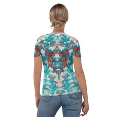 Tropical Swells All-Over Print Women's Crew Neck T-Shirt Embrace The Tropical Waves - Beyond T-shirts