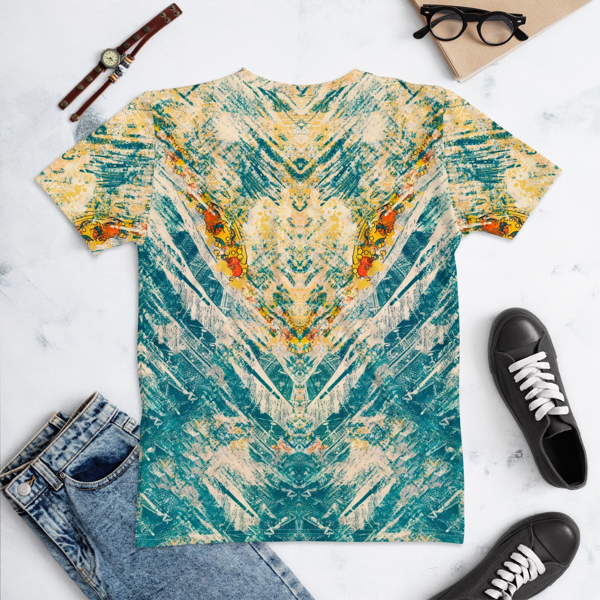 Surfing Sun All-Over Print Women's Crew Neck T-Shirt Bask In The Coastal Spirit - Beyond T-shirts