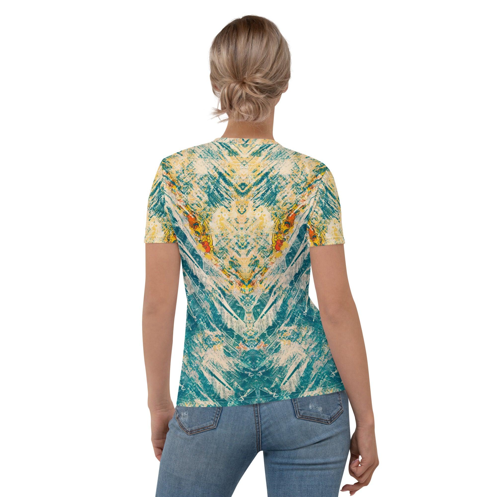 Surfing Sun All-Over Print Women's Crew Neck T-Shirt Bask In The Coastal Spirit - Beyond T-shirts