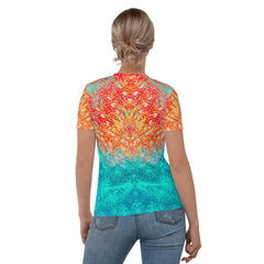 Tropical Dreams All-Over Print Women's Crew Neck T-Shirt Dive Into Paradise - Beyond T-shirts