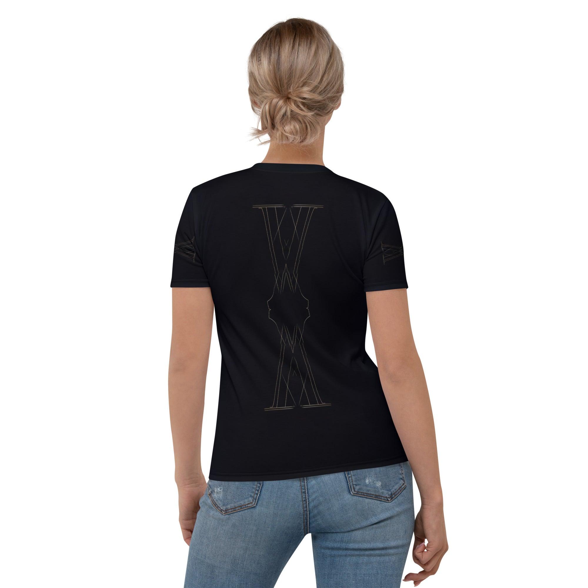 Minimalist Stripe All-Over Print Women's Crew Neck - Beyond T-shirts