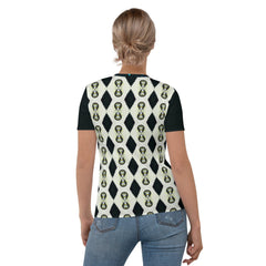 Abstract Grace Unveiled: Women's Crew Neck - Beyond T-shirts