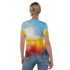 Tranquil Lakeside Retreat Women's Crew Neck T-Shirt