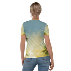 Coastal Breeze Horizon All-Over Print Women's Crew Neck T-Shirt