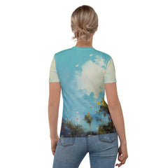 Starry Night Reflection All-Over Print Women's Crew Neck T-Shirt