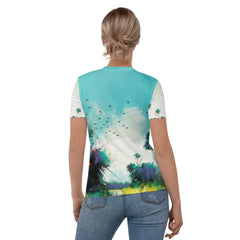 Coastal Paradise Landscape Women's Crew Neck T-Shirt