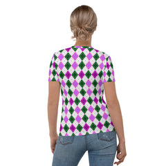 Golden Diamonds All-Over Print Women's Crew Neck T-Shirt