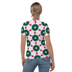 Radiant Rose Diamond Elegance Women's Crew Neck T-Shirt