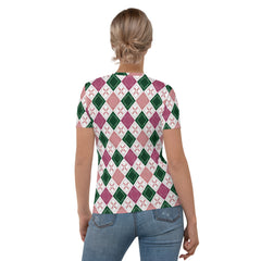 Diamond Opulence All-Over Print Women's Crew Neck T-Shirt