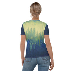 Coastal Koala Surfer All-Over Print Women's Crew Neck T-Shirt