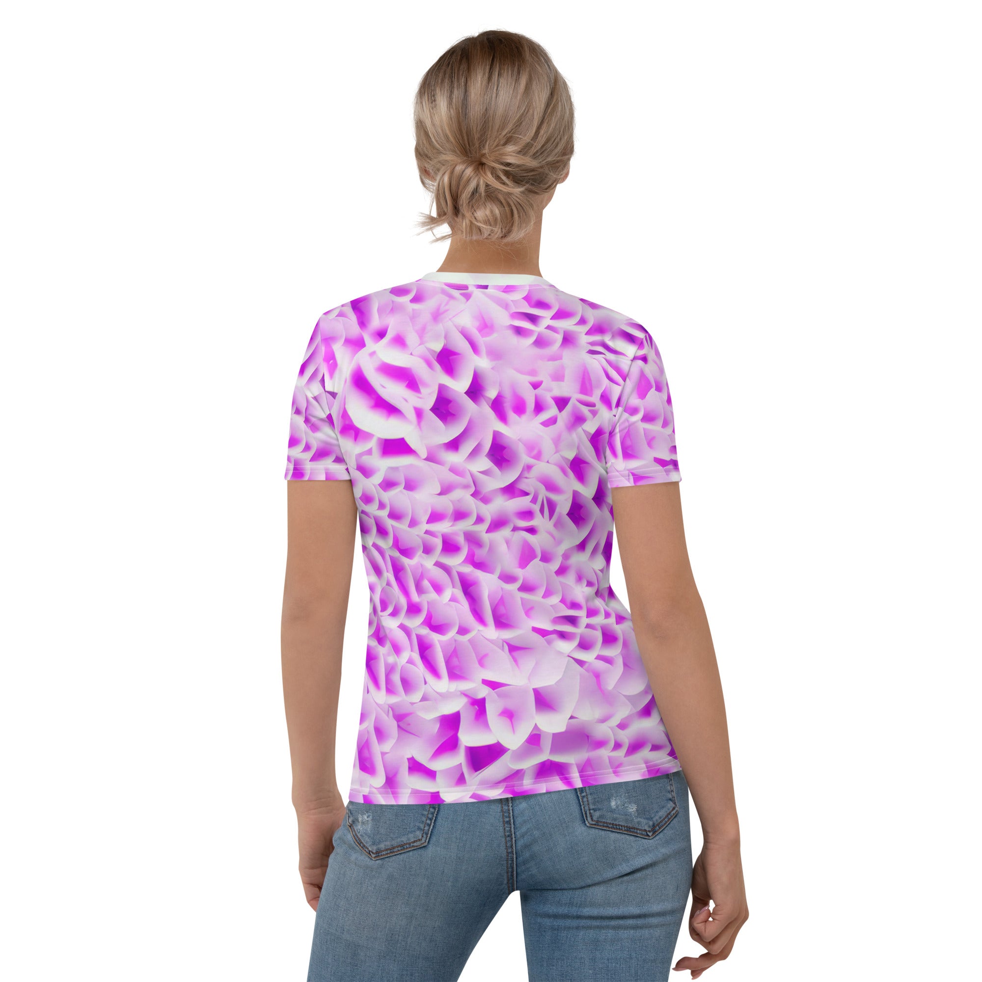 Vibrant Women's Crew Neck T-Shirt in Pop Art Style