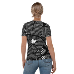 Bold streetwear style women's graffiti t-shirt