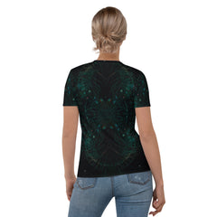 Vibrant Crew Neck Women's T-Shirt Back View