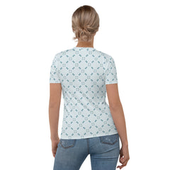 Close-up of Free Spirit Floral T-Shirt's floral pattern.
