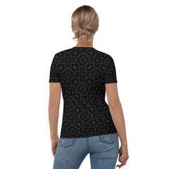 Close-up of Vintage Florals T-Shirt's floral pattern.