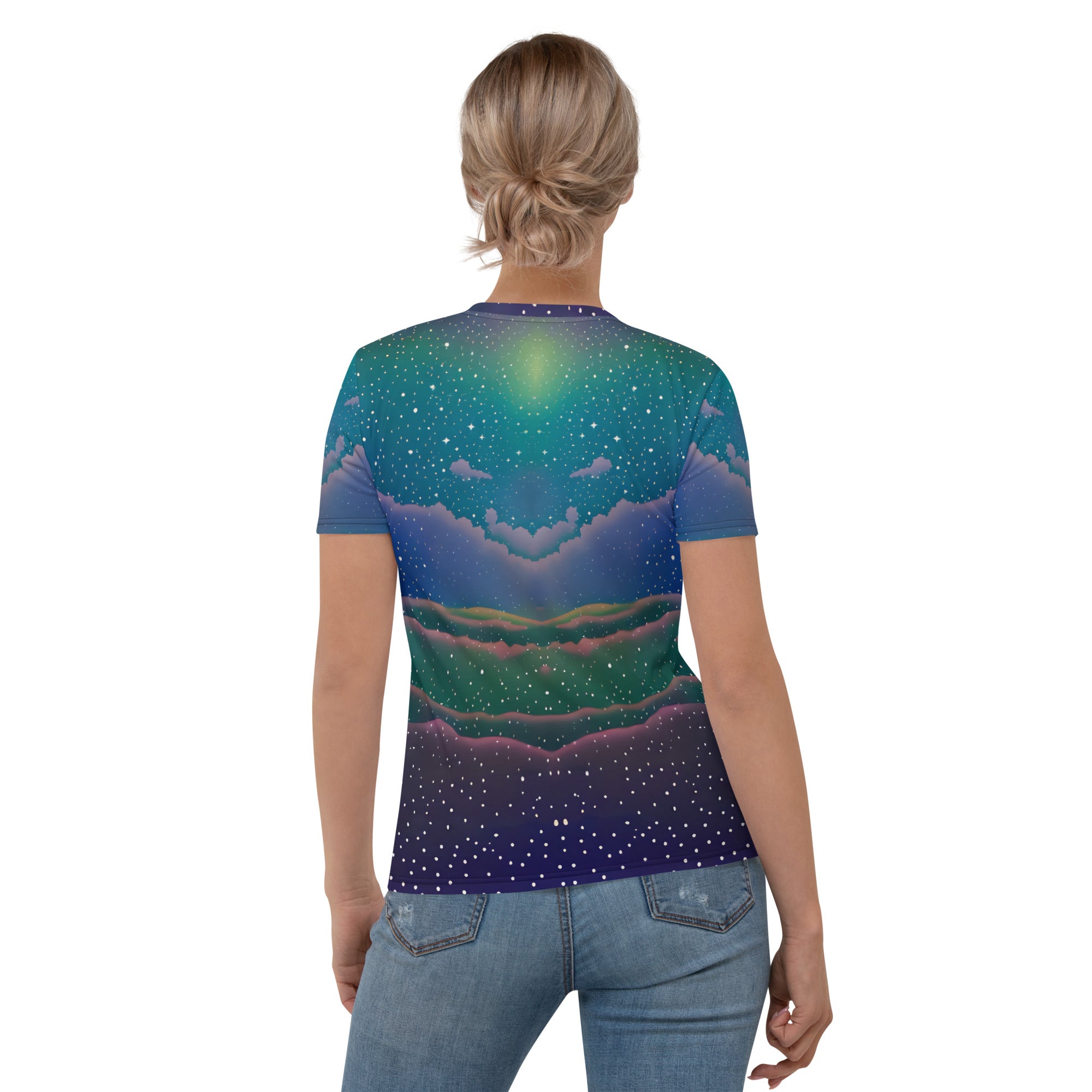 Comfortable Fit on the Infinite Blossoms Women's Crew Neck T-Shirt