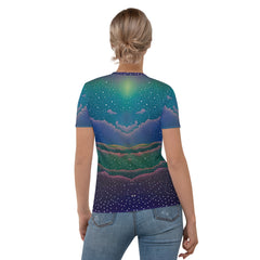 Comfortable Fit on the Infinite Blossoms Women's Crew Neck T-Shirt